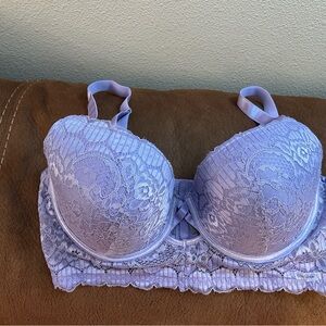 Daisy Fuentes Lavender Lace Underwire Push Up Bra, size 38DD